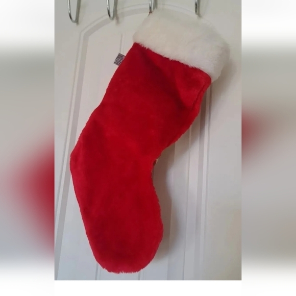 VTG CHRISHA CHRISTMAS STOCKING plush teddy beddy bear nightcap quilted 90's - Picture 3 of 5